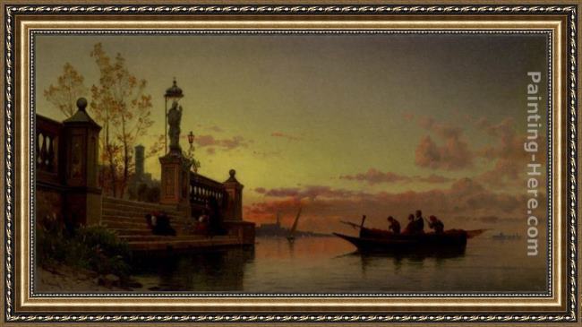 Framed Hermann David Solomon Corrodi prayers at dawn painting