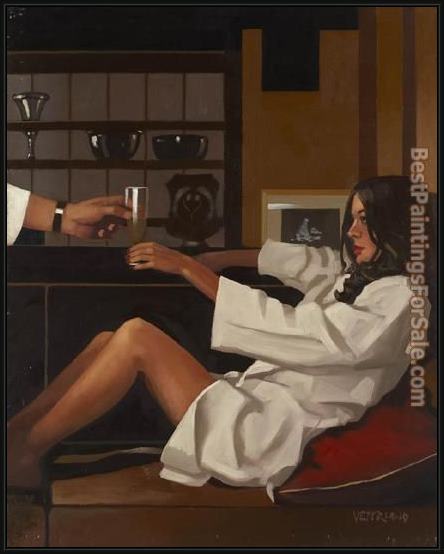 Framed Jack Vettriano man of mystery painting