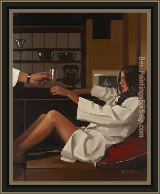 Framed Jack Vettriano man of mystery painting