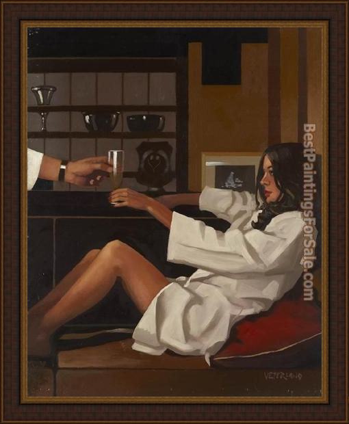 Framed Jack Vettriano man of mystery painting