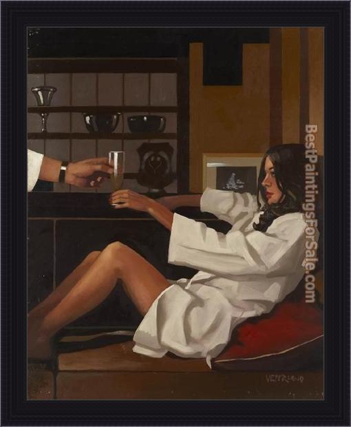 Framed Jack Vettriano man of mystery painting