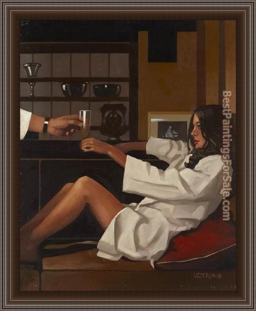 Framed Jack Vettriano man of mystery painting