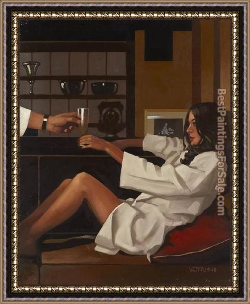 Framed Jack Vettriano man of mystery painting