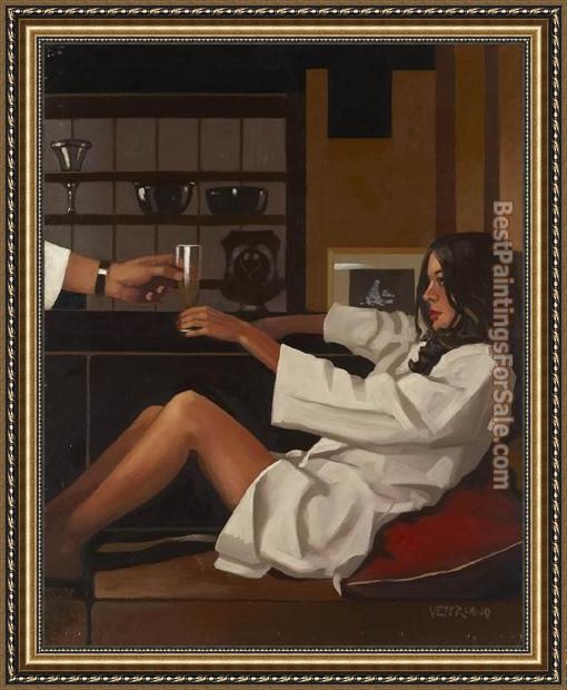 Framed Jack Vettriano man of mystery painting