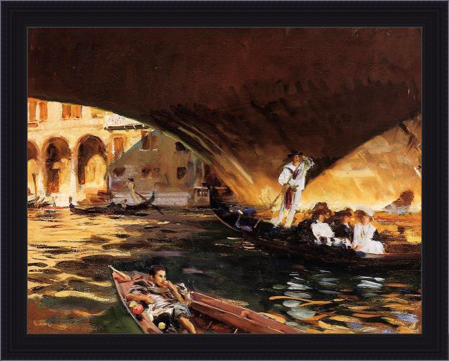 Framed John Singer Sargent the rialto grand canal painting