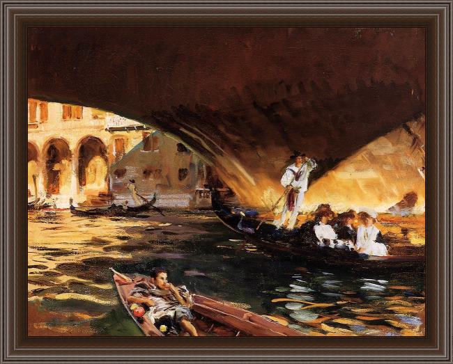 Framed John Singer Sargent the rialto grand canal painting