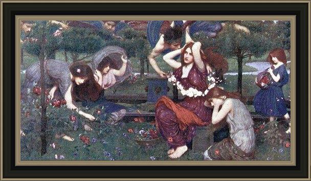 Framed John William Waterhouse flora and the zephyrs painting