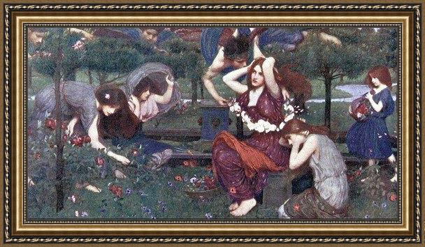 Framed John William Waterhouse flora and the zephyrs painting
