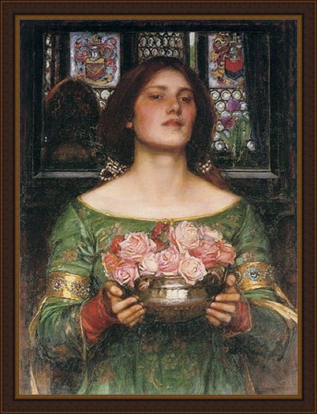 Framed John William Waterhouse gather ye rosebuds while ye may painting
