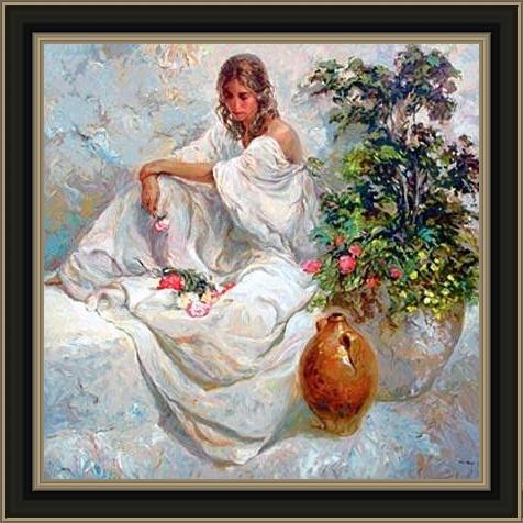 Framed Jose Royo blancos painting