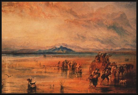 Framed Joseph Mallord William Turner lancaster sands painting