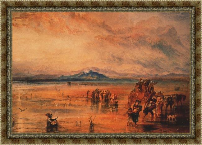 Framed Joseph Mallord William Turner lancaster sands painting