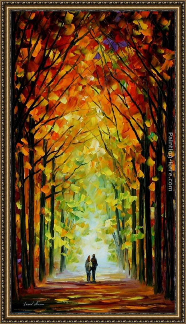 Framed Leonid Afremov altar of trees painting