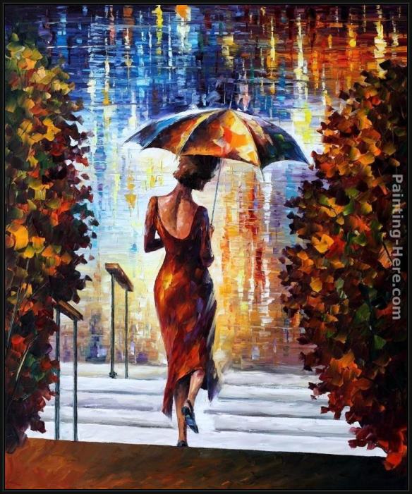 Framed Leonid Afremov at the steps painting