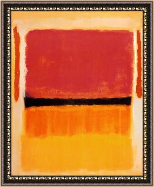 Framed Mark Rothko untitled violet black orange yellow on white and red 1949 painting