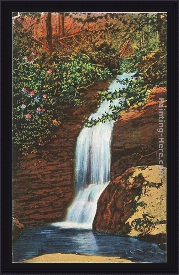 Framed Norman Parkinson bridal veil falls, linville, north carolina painting