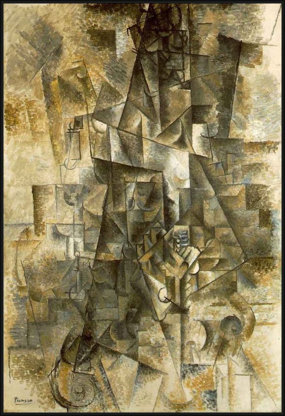 Framed Pablo Picasso accordionist painting
