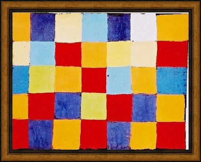 Framed Paul Klee farbtafel painting