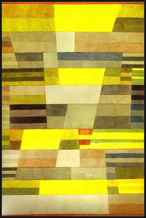 Framed Paul Klee monument in fertile country painting