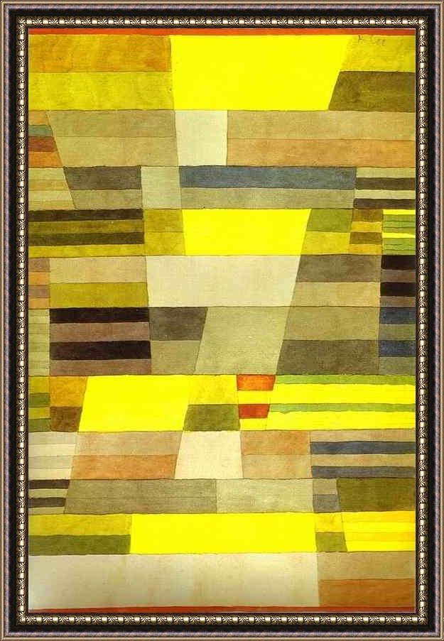 Framed Paul Klee monument in fertile country painting