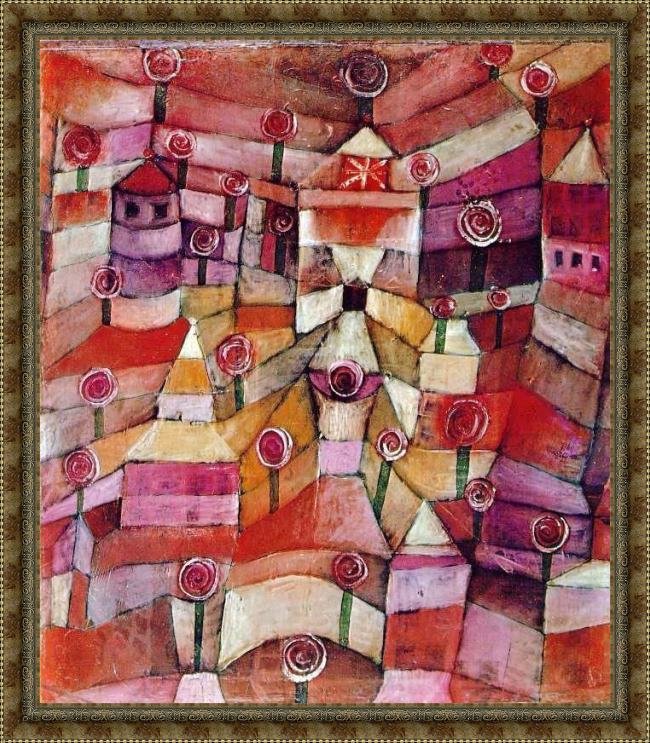Framed Paul Klee the rose garden painting