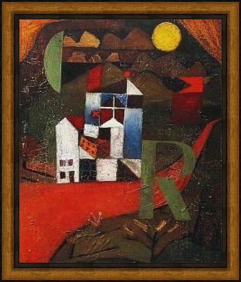 Framed Paul Klee villa r painting