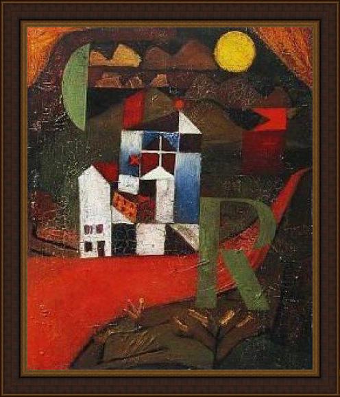 Framed Paul Klee villa r painting