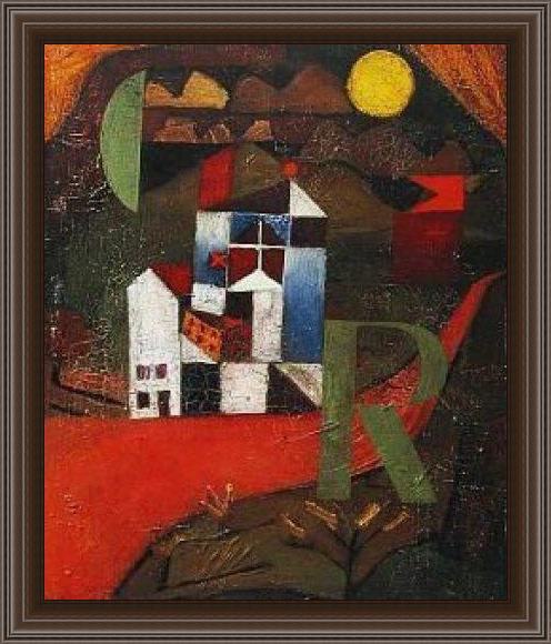 Framed Paul Klee villa r painting