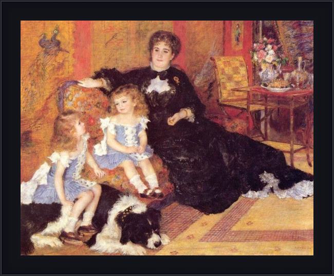 Framed Pierre Auguste Renoir madame georges charpentier and her children, georgette and paul painting