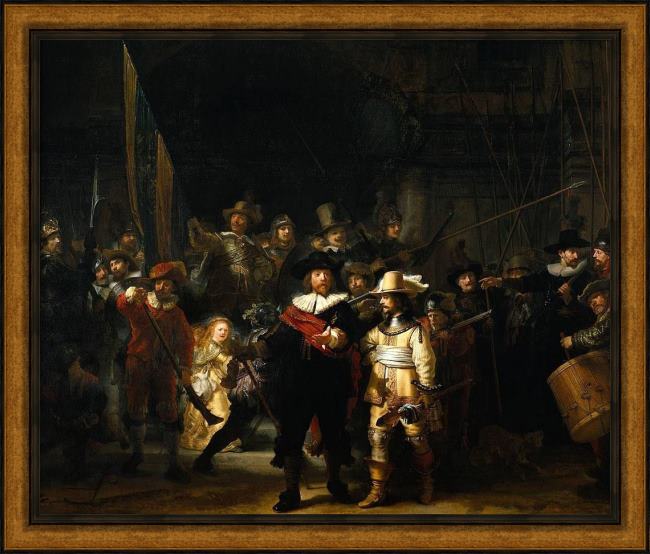 Framed Rembrandt rembrandt nightwatch painting painting