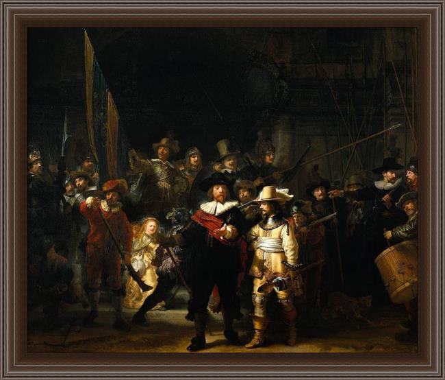 Framed Rembrandt rembrandt nightwatch painting painting