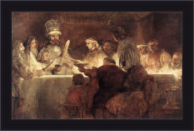 Framed Rembrandt the conspiration of the bataves painting