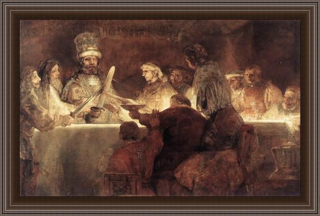 Framed Rembrandt the conspiration of the bataves painting