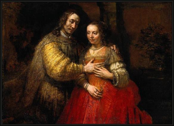 Framed Rembrandt the jewish bride painting