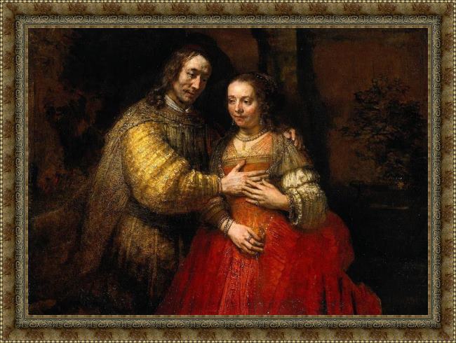 Framed Rembrandt the jewish bride painting
