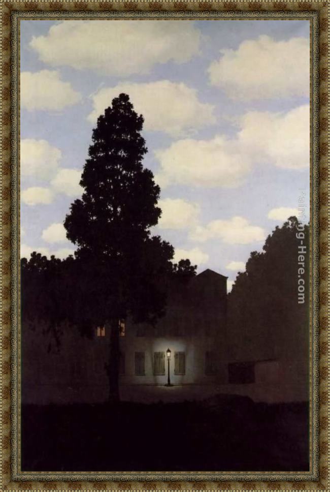 Framed Rene Magritte the empire of light dark painting