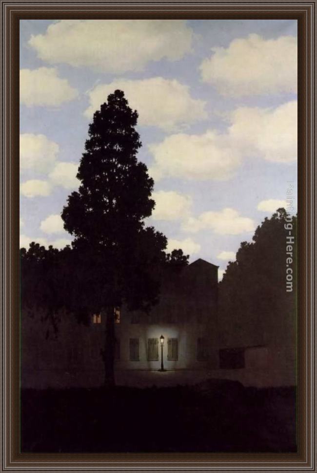 Framed Rene Magritte the empire of light dark painting