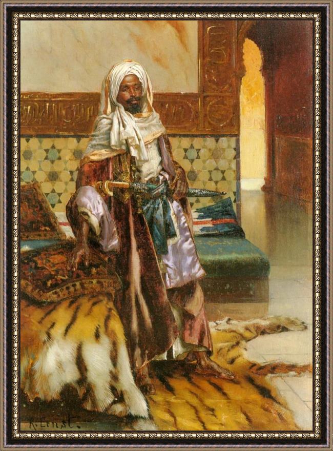 Framed Rudolf Ernst the arab prince painting