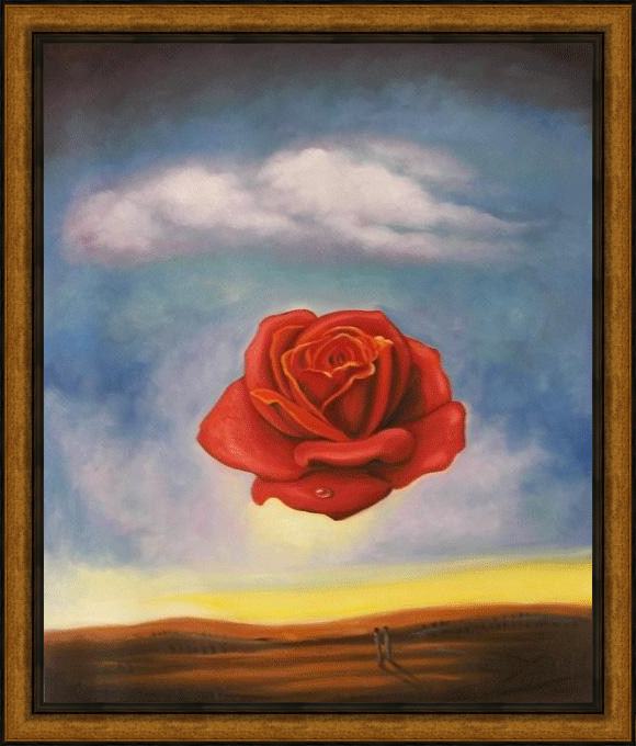 Framed Salvador Dali the rose painting