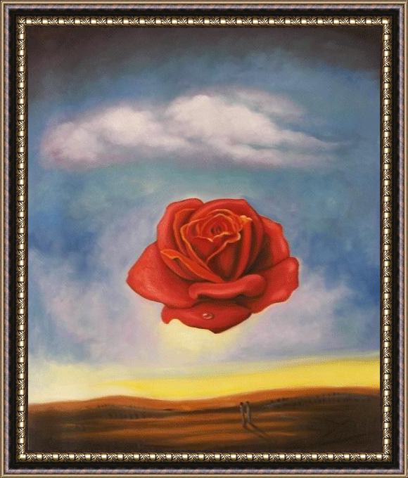 Framed Salvador Dali the rose painting