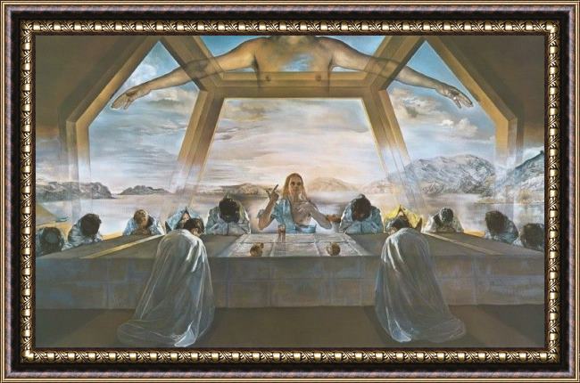 Framed Salvador Dali the sacrament of the last supper painting