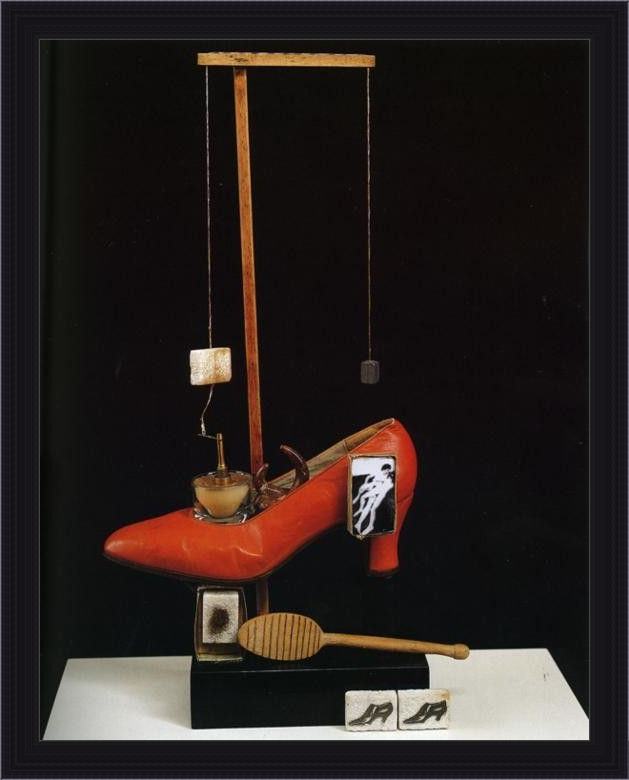 Framed Salvador Dali the surrealist shoe painting
