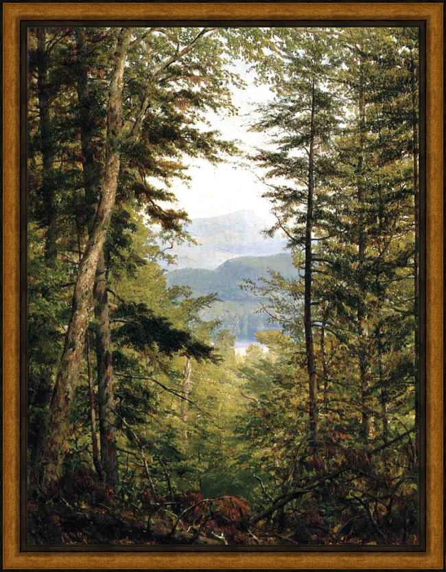 Framed Sanford Robinson Gifford a sketch on the huntington river, vermont painting