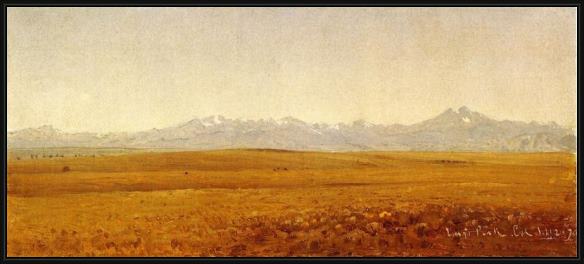 Framed Sanford Robinson Gifford long's peak, colorado painting