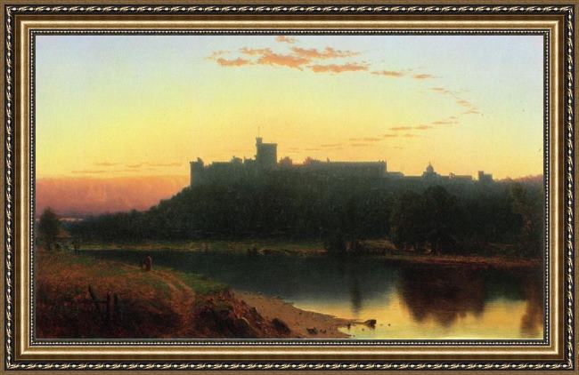 Framed Sanford Robinson Gifford windsor castle painting
