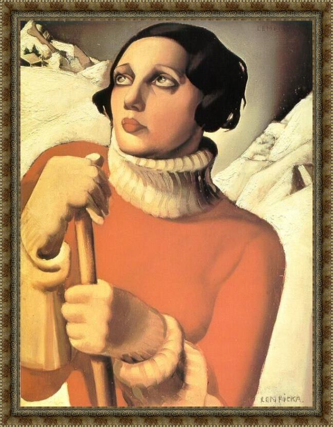 Framed Tamara de Lempicka saint moritz painting