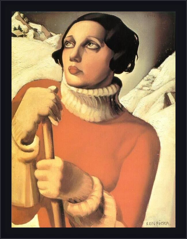Framed Tamara de Lempicka saint moritz painting