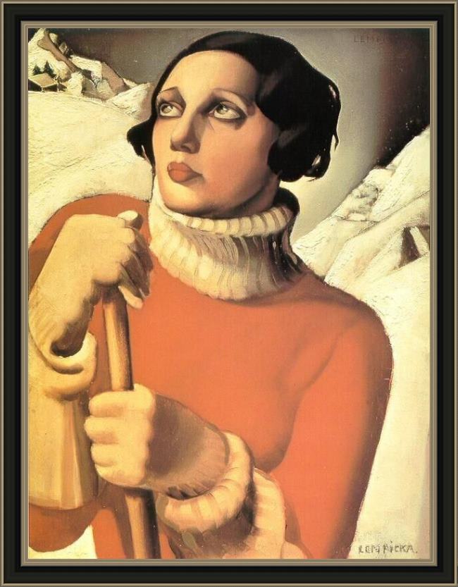 Framed Tamara de Lempicka saint moritz painting
