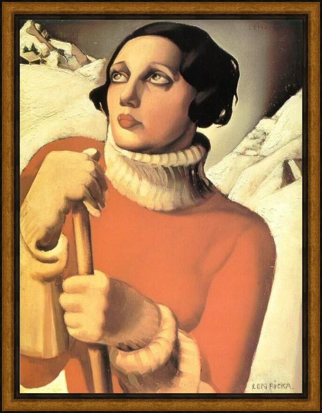 Framed Tamara de Lempicka saint moritz painting