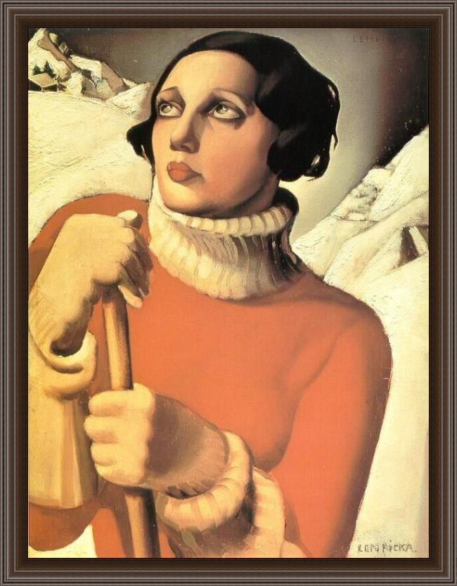 Framed Tamara de Lempicka saint moritz painting